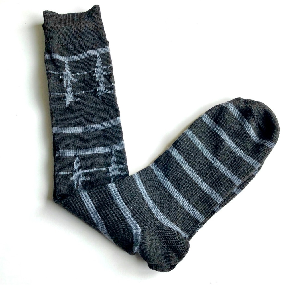 3/$15 NEW Knee High Dress Socks Long Black Gray Women’s UNISEX NWOT